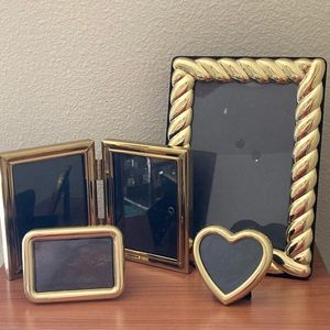 Vintage Brass Gold Picture Frames Set of 4